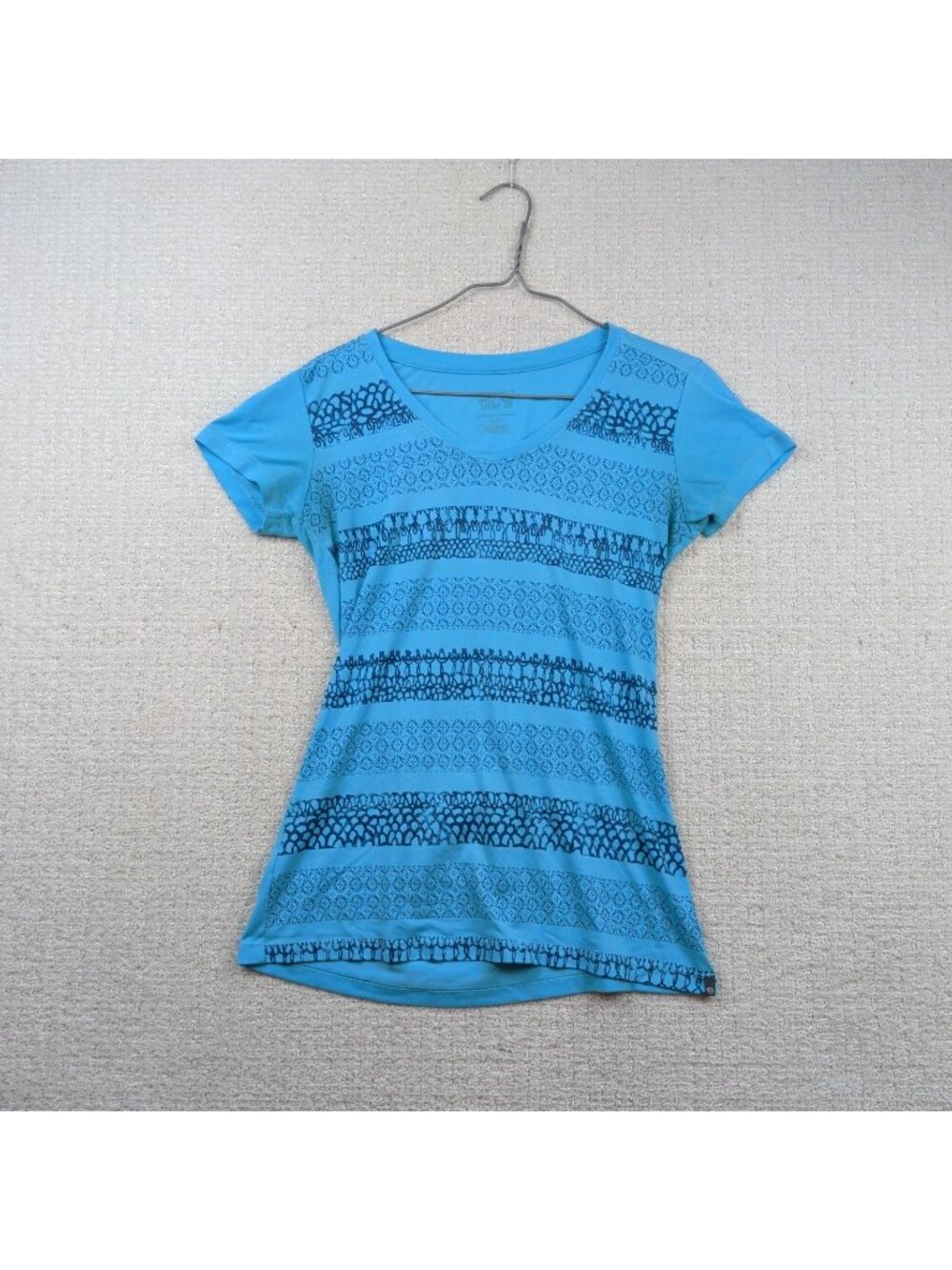 Y2K Mountain Hardwear Women Blue T-Shirt Sz S Boho Indie Folk Outdoor Artsy